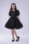 Girl's Black Princess Dress with Ribbon Detail, Tulle Piece Special Occasion Dress - 2