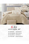 6Pc Reversible Comforter Set 240x260cm Comforter with 2 Pillowshams 2 Pillowcases & Fitted Sheet - 3