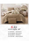 6Pc Reversible Comforter Set 240x260cm Comforter with 2 Pillowshams 2 Pillowcases & Fitted Sheet - 3