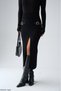 Women's Slit Buckle Detail Long Knit Skirt - 2