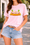 Women's Printed Detail Oversize Bol Cut T-Shirt with Cycling Neck