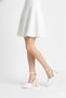 Women's White Pointed Toe Platform Heeled Evening Dress Shoes and Bag Set - 5