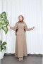 Zip Detail Beli Adjustable Hijab Skirt Suit Mink Hnt8598 - 7