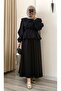 Tensel Fabric Collar Detail Double Skirt Set - 4
