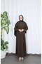 Zip Detail Beli Adjustable Hijab Skirt Set Brown Hnt8598