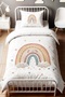 Smiling Rainbow Patterned Single Baby Kids Bedding Set - 2