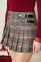 Plaid Pleated Mini Skirt – High Waist Buckled Trend Women's Skirt - 3