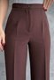 Women's High Waist Classic Black Fabric Pants - 3