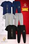 Children's Logo Dik Iki Cizgi Printed 3-Piece T-Shirt and Tracksuit Set