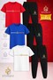Children's Logo Yan Tek Cizgi Printed 3-Piece T-Shirt and Tracksuit Set