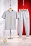 Children's Logo Dik Iki Cizgi Printed 3-Piece T-Shirt and Tracksuit Set - 3