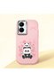 Vivo Y16/Y02S Compatible Shock-Absorbing Camera Protected Pink Silicone Case Panda Patterned
