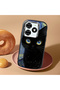 Infinix Smart 8/8 Pro Compatible Shock-Absorbing Camera Protected Black Silicone Case Cat Patterned - 2