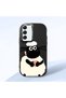 Samsung Galaxy S22 Compatible Shock-Absorbing Camera Protected Black Silicone Case Kuzu Patterned