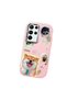 Samsung Galaxy S22 Ultra Compatible Shock-Absorbing Camera Protected Pink Silicone Case Dog Patterned - 3