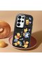 Samsung Galaxy S25 Ultra Compatible Shock-Absorbing Camera Protected Black Silicone Case Cartoon Patterned - 2