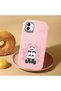 Samsung Galaxy M13 5G/A04 Compatible Shock-Absorbing Camera Protected Pink Silicone Case Panda Patterned - 2