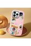 iPhone 14 Pro Max Compatible Shock-Absorbing Camera Protected Pink Silicone Case Dog Patterned - 2