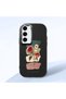 Samsung Galaxy S23 Compatible Shock-Absorbing Camera Protected Black Silicone Case Artistic Patterns
