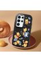 Samsung Galaxy S23 Ultra Compatible Shock-Absorbing Camera Protected Black Silicone Case Cartoon Patterned - 2