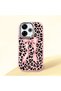 Redmi 13/13X Compatible Shock-Absorbing Camera Protected Pink Silicone Case Leopard Printed I