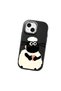iPhone 15 Compatible Shock-Absorbing Camera Protected Black Silicone Case Kuzu Patterned - 4