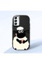Samsung Galaxy A14 4G/5G Compatible Shock-Absorbing Camera Protected Black Silicone Case Kuzu Patterned