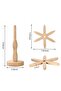 Natural Bamboo Decorative Trivet Set - 3-Piece Folding Heat Mat - Star Trivet for Home Office - 6