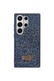 Samsung S26 Plus Compatible Shock-Resistant Sparkling Stone Detailed Melt Silicone Case Navy Blue