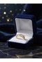 Zircon Stone Baguette Model Gold Color Adjustable Steel Ring - Does Not Tarnish - 3