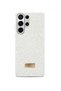 Samsung S26 Ultra Compatible Impact Resistant Sparkling Stone Detailed Melted Silicone Case White