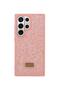 Samsung S26 Ultra Compatible Impact Resistant Sparkling Stone Detailed Melted Silicone Case Pink