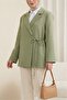 Lined Double Crepe Jacket with Side Laces and Slits on the Back -Çağla Y.