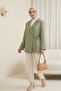 Lined Double Crepe Jacket with Side Laces and Slits on the Back -Çağla Y. - 3