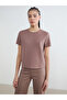 Lcw Visionbrown Crew Neck Embroidered Women's T-Shirt