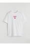 Lcw Kids White Crew Neck Printed Girls' T-Shirt