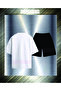 Unisex Casual Short Sleeve Set with Pilot Print Outdoor Spring/Summer Full Shorts - 4