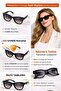Unisex Black Square Sunglasses Uv400 Protection Gradient Glass Stylish Wayfarer Model - 3