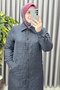 Women's Clothing Plus Size Quilted Full Length Cuff Sleeve Snap Closure Cap - 2