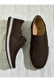 Brown PU Sole Nubuck Leather Men's Shoes