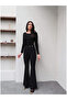 Keyymod Women's Belt I Button Detailed Thin Fabric İ Flared Itted Pants