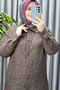 Women's Clothing Plus Size Quilted Full Length Cuff Sleeve Snap Closure Cap - 2