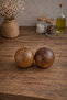 Acacia Salt and Pepper Shaker Set – Round Design Spice Shaker Set of 2 for the Kitchen