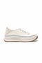 Women's White Canvas High-Top Casual Sneakers, Pack of Platform Sole - 2