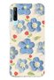 Huawei P Smart Pro Compatible Blue Oil Painting Floral Print Transparent Phone Case
