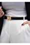 Black/Square Lockable Gold Buckled Adjustable Women's Belt I Pants Belt I, Jacket Belt I Belt I - 4