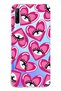 Huawei P Smart Pro Compatible Pink Heart Eye Patterned Transparent Phone Case