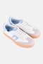 Women Brand Logo Lace Up Casual Shoes, White - 3