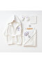 Hooded Baby Bathrobe Set 100% Cotton Newborn Bath Towel Set Embroidered