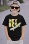 Hey Boy Skateboard Printed Kids' T-Shirt – Unisex Cotton Pack Crew Neck Casual Kids' T-Shirt